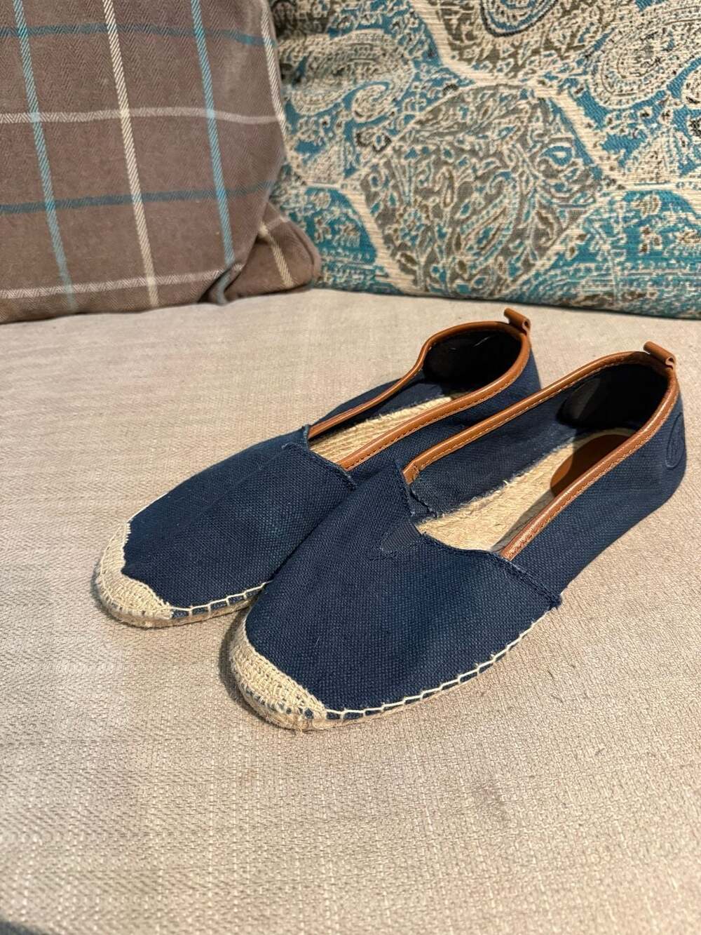 Michael Kors Navy Blue Canvas Espadrille Loafer Flats